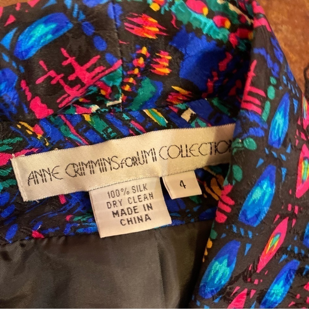 Ladies Vintage Anne Crimmins for Umi Collections Silk Multicolor Jacket - Picture 3 of 4